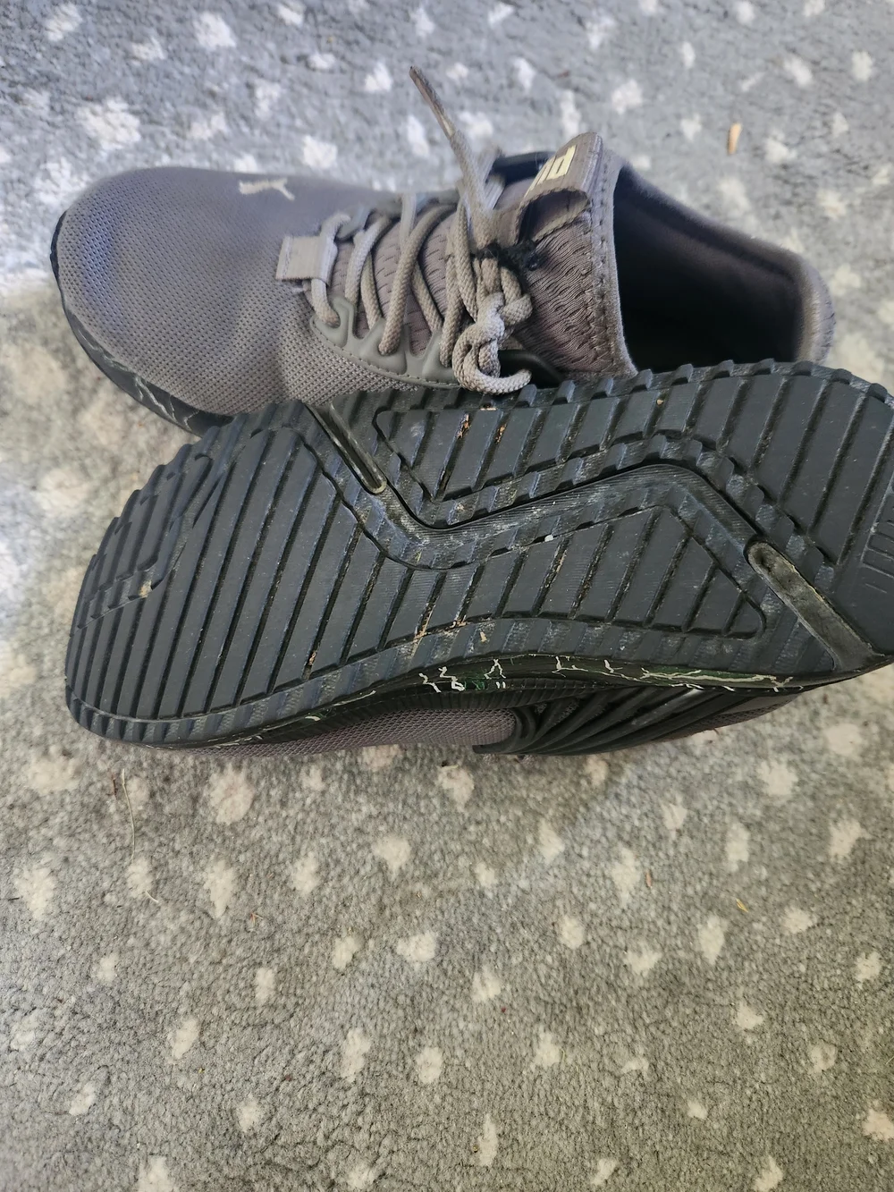 Puma Grey Mesh Athletic Sneakers